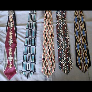 Lot of Colorful Silk Geometric Men's Business Ties by Martin Wong